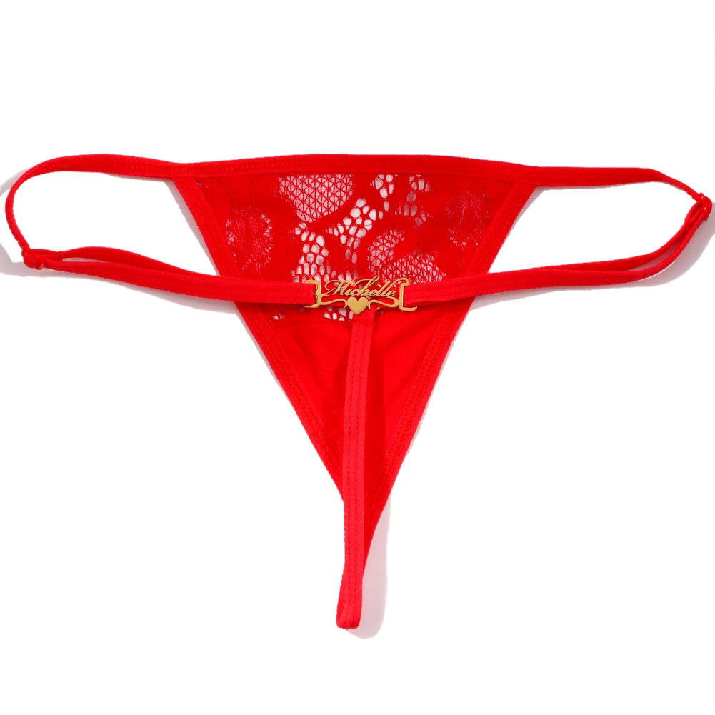 Sexy Lace Custom Name T-Back Thong