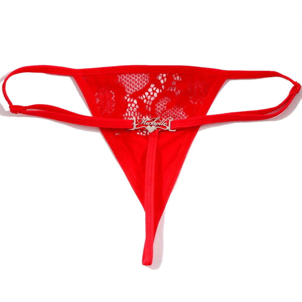 Sexy Lace Custom Name T-Back Thong