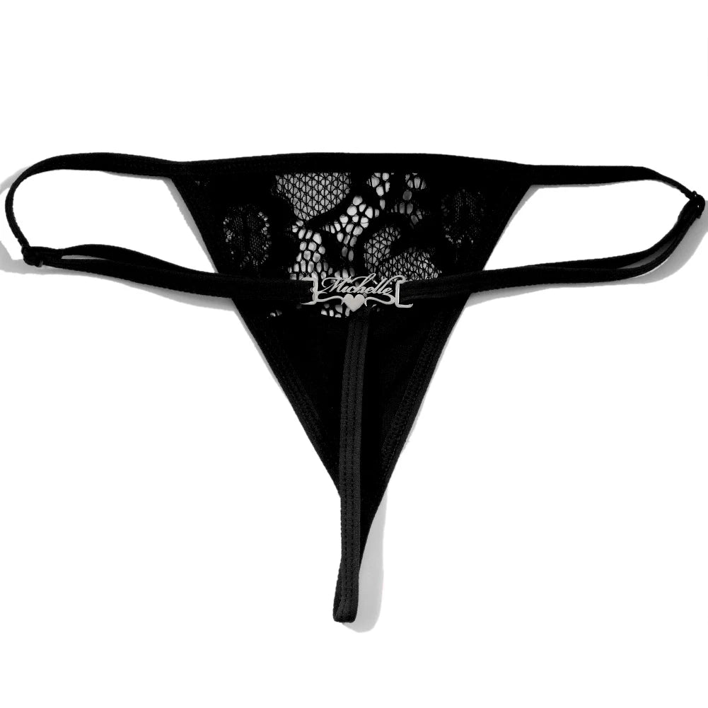 Sexy Lace Custom Name T-Back Thong