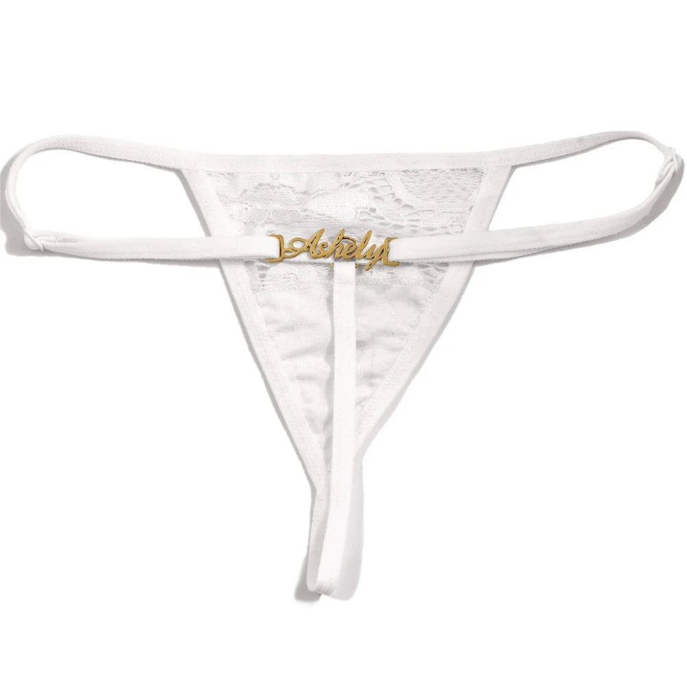 Sexy Lace Custom Name T-Back Thong