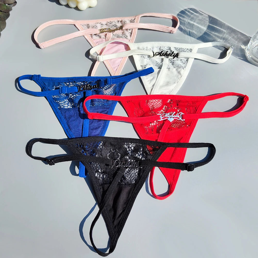 Sexy Lace Custom Name T-Back Thong
