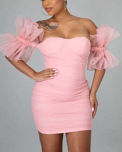 Bodycon Dress Puff Sleeve Dress