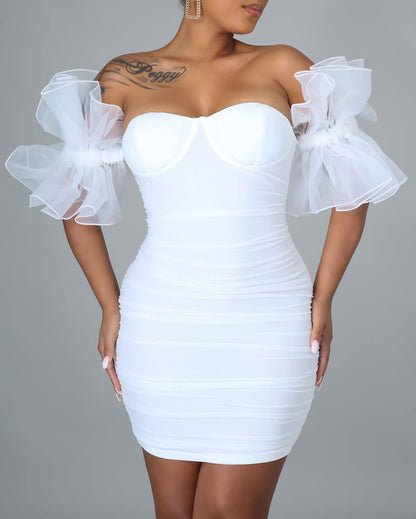 Bodycon Dress Puff Sleeve Dress