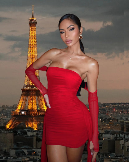 Strapless Bandage Tube Top Mini Dress