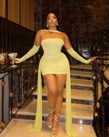 Strapless Bandage Tube Top Mini Dress