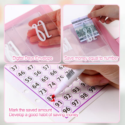 Money Saving Challenge Binder - 100 envelopes