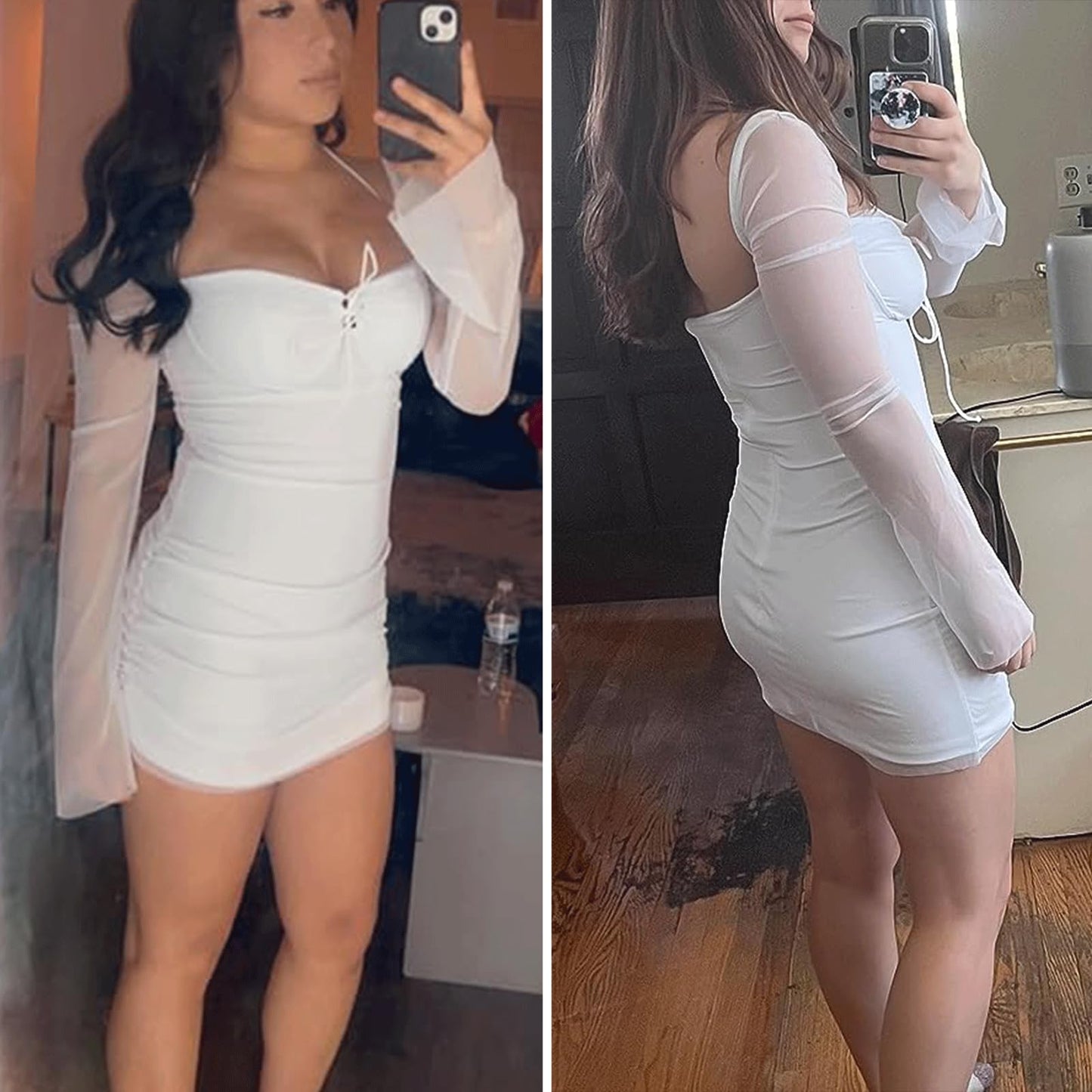 Bodycon Dress Puff Sleeve Dress
