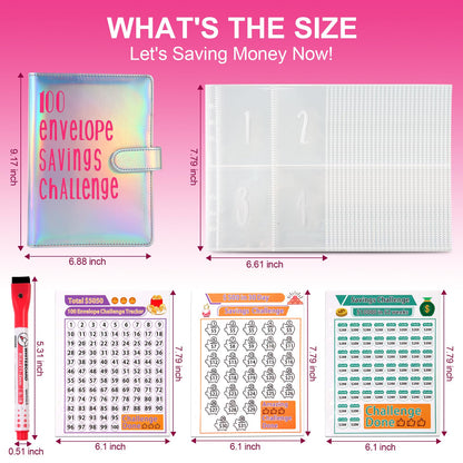 Money Saving Challenge Binder - 100 envelopes